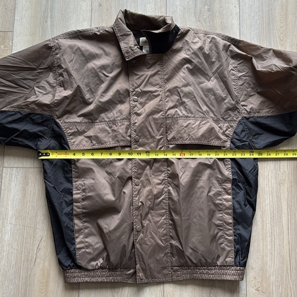 Vintage Golfsmith Golf Nylon Vented Windbreaker Jacket Brown/Black Men's Lg EUC - Picture 9 of 10